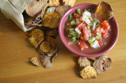 Spice Lime Salsa with Sweet Potato Chips